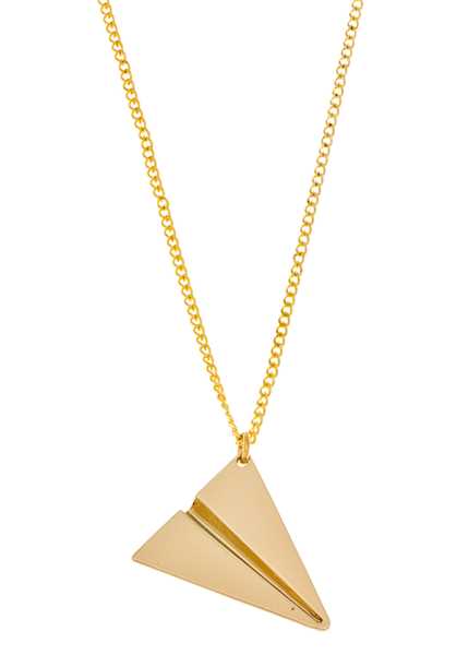 Mint Paper Plane Moda Necklace - Oro Donna Moda Necklace (K4184)